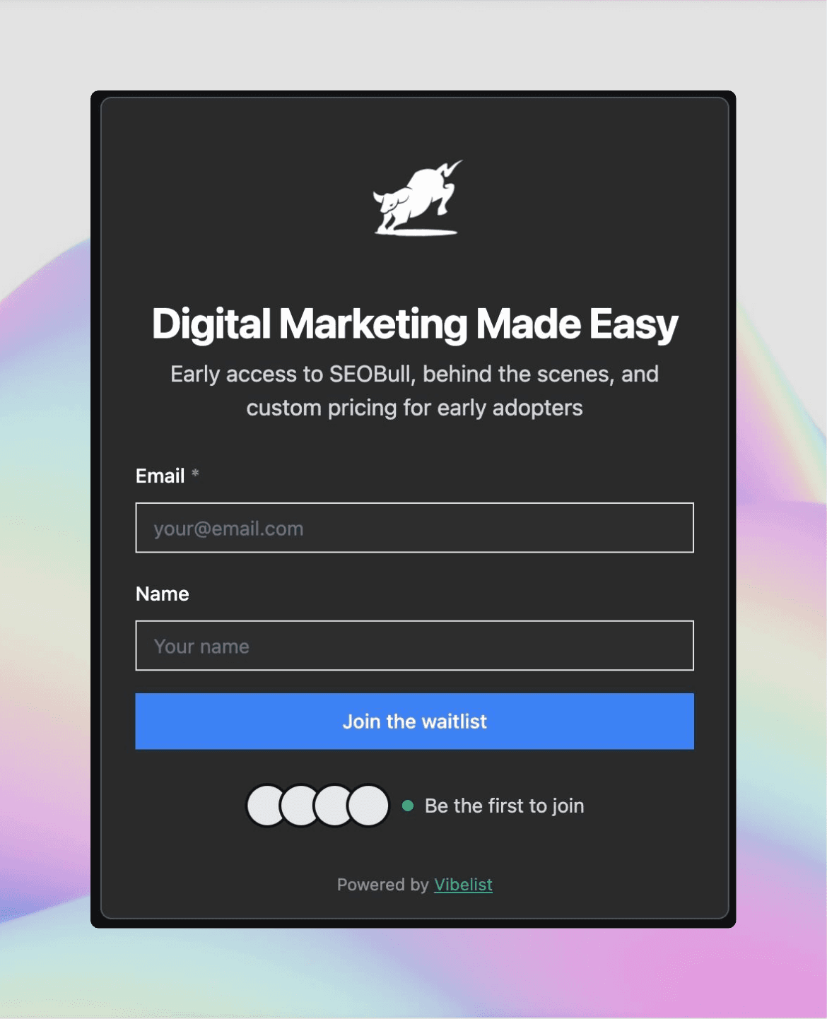 Main Product Dashboard